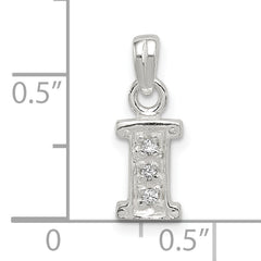Sophia Jewelers 925 Sterling Silver CZ I Initial Pendant Anti-Tarnish Elegant Design