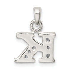 Sophia Jewelers Sterling Silver CZ Initial K Pendant with Anti-Tarnish Coating