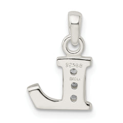 Sterling Silver CZ Initial L Pendant with Anti-Tarnish Coating