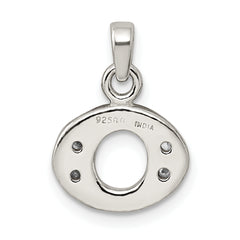 Sophia Jewelers Sterling Silver CZ Initial O Pendant Anti-Tarnish Charm