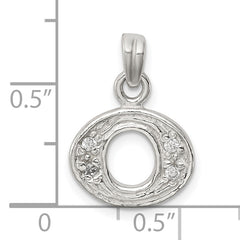 Sophia Jewelers Sterling Silver CZ Initial O Pendant Anti-Tarnish Charm