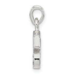 Sterling Silver 925 Initial S Pendant with Clear CZ Stones