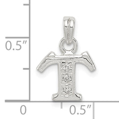 Sophia Jewelers Sterling Silver CZ Initial T Pendant with Anti-Tarnish Finish