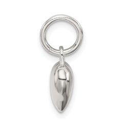 Sterling Silver 925 Polished Heart Charm with Anti-Tarnish Finish
