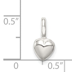 Sophia Jewelers Sterling Silver Puffed Heart Charm Polished Finish