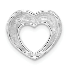 Sophia Jewelers 925 Sterling Silver Heart Pendant with Polished CZ Elegance