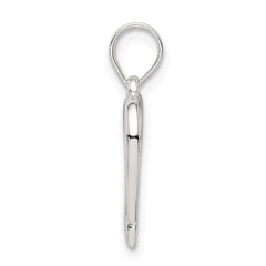 Sterling Silver 925 Open Heart Pendant with Polished Anti-Tarnish Finish