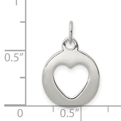 Sterling Silver 925 Heart Charm Pendant with Polished Anti-Tarnish Finish