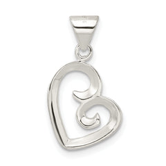 Sophia Jewelers 925 Sterling Silver Polished Swirl Heart Pendant