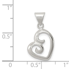 Sophia Jewelers 925 Sterling Silver Polished Swirl Heart Pendant