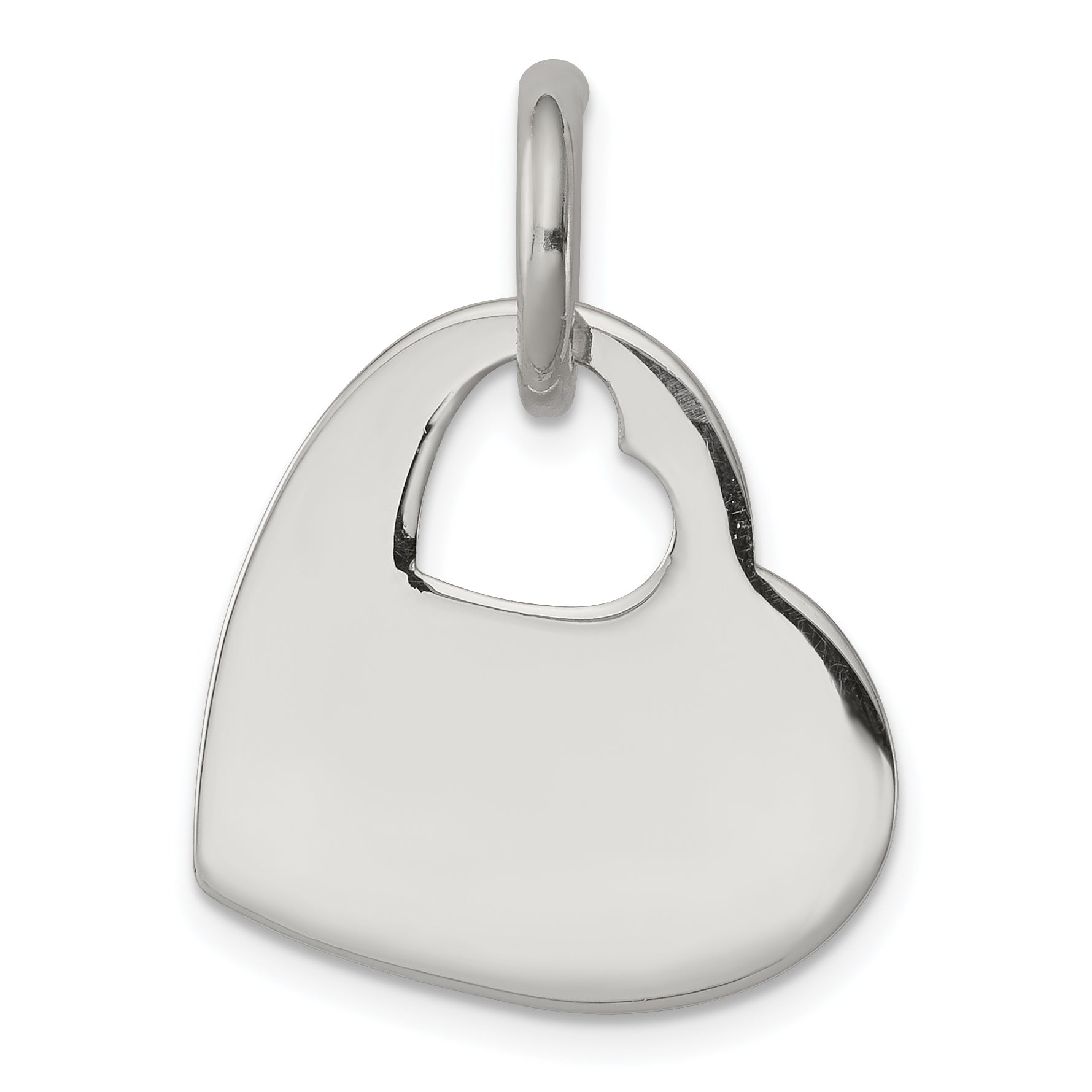 Sterling Silver Heart w/Cut Out Heart Charm