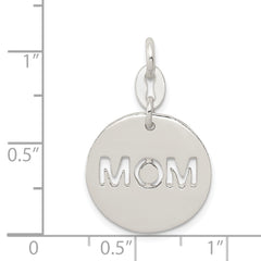 Sophia Jewelers Sterling Silver 925 Mom Charm Polished Anti-Tarnish Pendant