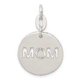 Sterling Silver Polished Circle Mom Charm
