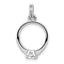 Sterling Silver Rhodium-platedCZ Polished Ring Charm