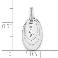Sophia Jewelers Sterling Silver Wish Charm with Polished Finish