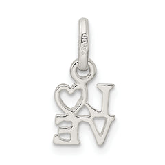 Sterling Silver 925 Love Charm with Polished Anti-Tarnish Finish