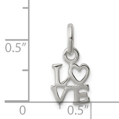 Sterling Silver 925 Love Charm with Polished Anti-Tarnish Finish