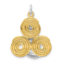 Sophia Jewelers 925 Sterling Silver Moveable Unisex Charm with Gold Tone