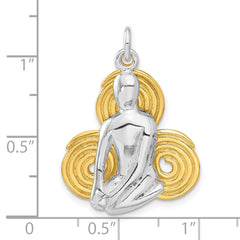 Sophia Jewelers 925 Sterling Silver Moveable Unisex Charm with Gold Tone