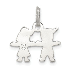 Sterling Silver 925 Boy and Girl Charm with Polished Anti-Tarnish Finish