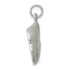 Sophia Jewelers Sterling Silver Elephant Charm with Grey Enamel and CZ