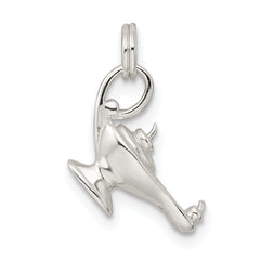 Sterling Silver 925 Genie Lamp Charm with Anti-Tarnish Finish