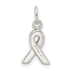 Sterling Silver 925 Awareness Charm with White Enamel Polished Finish