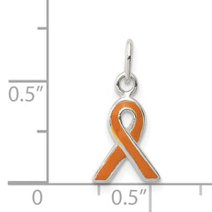 Sterling Silver 925 Orange Enameled Awareness Charm Polished Finish