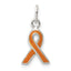 Sterling Silver Orange Enameled Awareness Charm