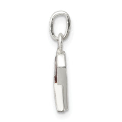 Sterling Silver 925 Awareness Charm with Brown Enamel Polished Finish