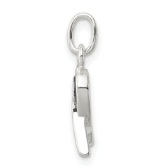 Sterling Silver 925 Black Enameled Awareness Charm Polished Finish