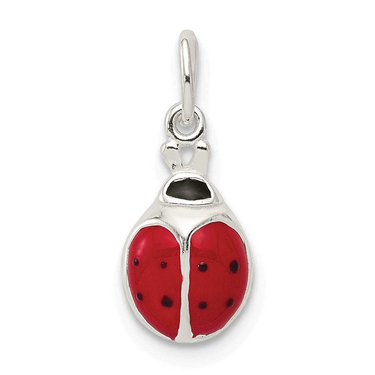 Sterling Silver Enameled Lady Bug Charm