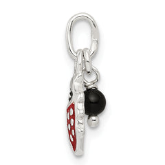 Sophia Jewelers Sterling Silver Ladybug Charm with Red Enamel Finish
