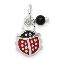 Sophia Jewelers Sterling Silver Ladybug Charm with Red Enamel Finish