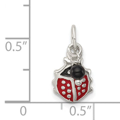 Sophia Jewelers Sterling Silver Ladybug Charm with Red Enamel Finish
