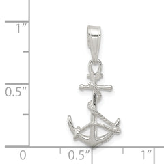 Sterling Silver 925 Men's Anchor Pendant with Polished Anti-Tarnish Finish