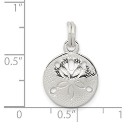 Sophia Jewelers Sterling Silver Sand Dollar Charm with Rhodium Polish