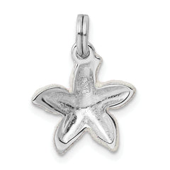 Sterling Silver 925 Starfish Charm with Enamel Sparkle Rhodium Finish