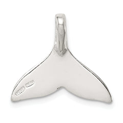 Men's Polished Sterling Silver Whale Tail Pendant with Anti-Tarnish Finish