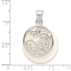 Sterling Silver 925 Dolphin Pendant with Mother of Pearl Elegance