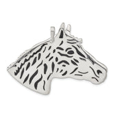 Sterling Silver Polished Enameled Horse Head Pendant
