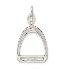 Sterling Silver 925 Men's Polished Horse Stirrup Charm Elegant Design