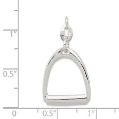 Sterling Silver 925 Men's Polished Horse Stirrup Charm Elegant Design
