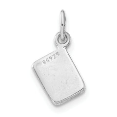 Sterling Silver 925 Ace of Clubs Enameled Charm Polished Unisex