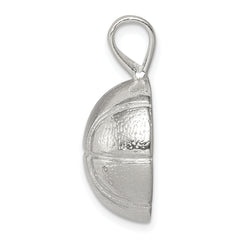 Sterling Silver 925 Polished Basketball Charm Men's Themed Pendant