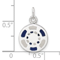 Sophia Jewelers Sterling Silver Enameled Poker Chip Unisex Charm