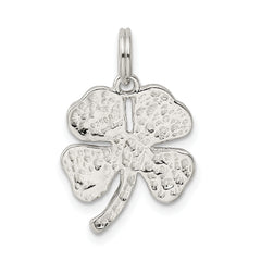 Sterling Silver 925 Clover Charm with Green Glass Accent