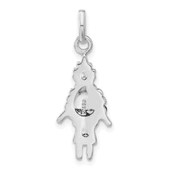 Sterling Silver Enameled Pineapple Unisex Charm Polished Finish by Sophia Jewelers