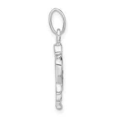 Sterling Silver Enamel Green Pepper Charm Unisex Polished Finish