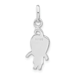 Sterling Silver Enamel Green Pepper Charm Unisex Polished Finish